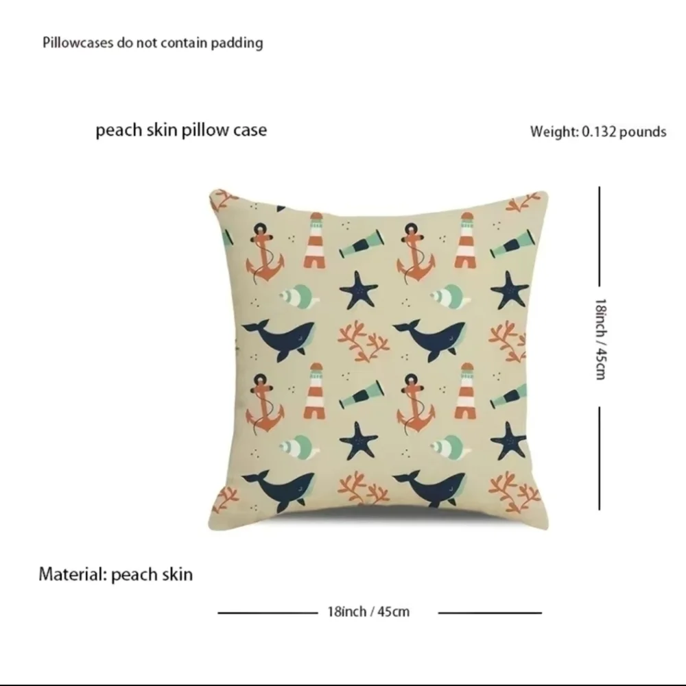 New kids decor accent pillow case sharks